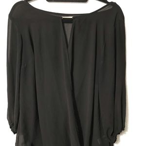 Black see through blouse